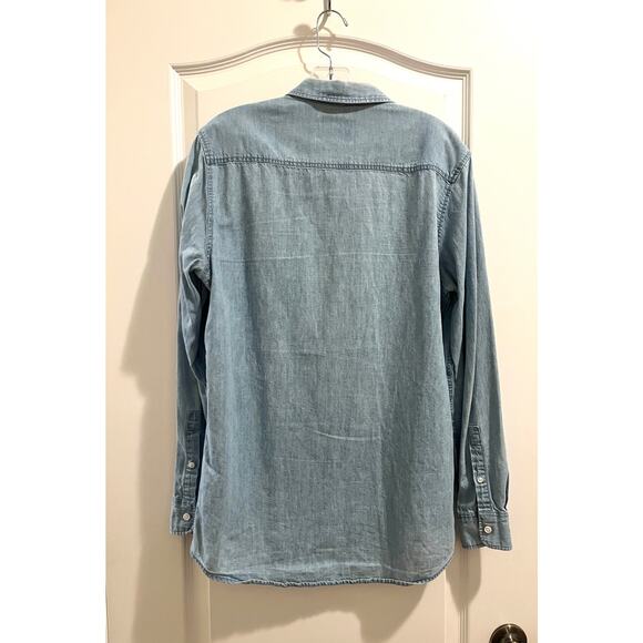 Topman Mens Chambray Button Down Top - Picture 2 of 6